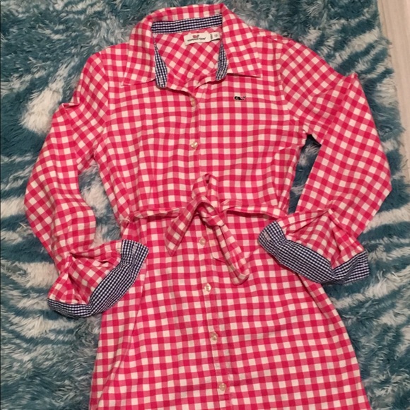 Vineyard Vines Other - Vineyard Vines Girls Pink Shirt Dress Size 10